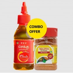 Tirupthi Idly Powder (Idly Podi), 100g + VVS Classic Virgin Cold Pressed Sesame Oil, 150ml